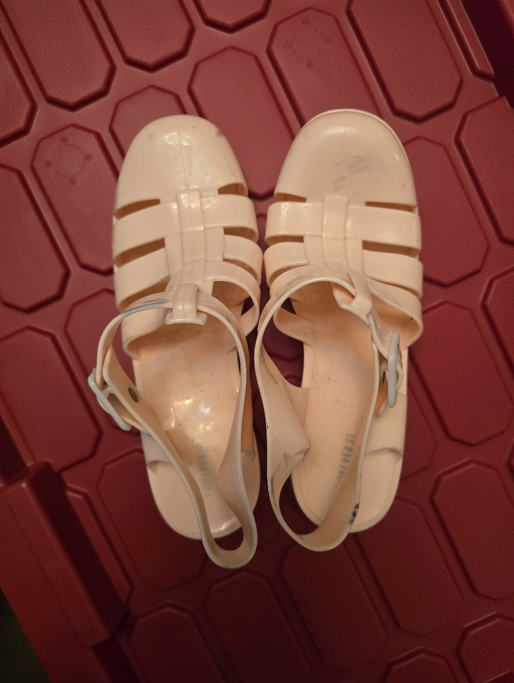 Women’s Pink Jelly Sandals with Buckle Strap